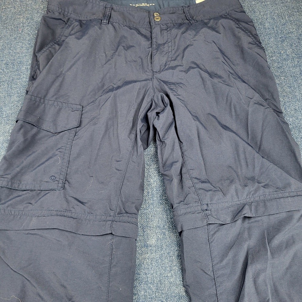 Columbia PFG Convertible Cargo Pants Navy Blue Omni-Shade Women 8 Short Fishing - Picture 5 of 12